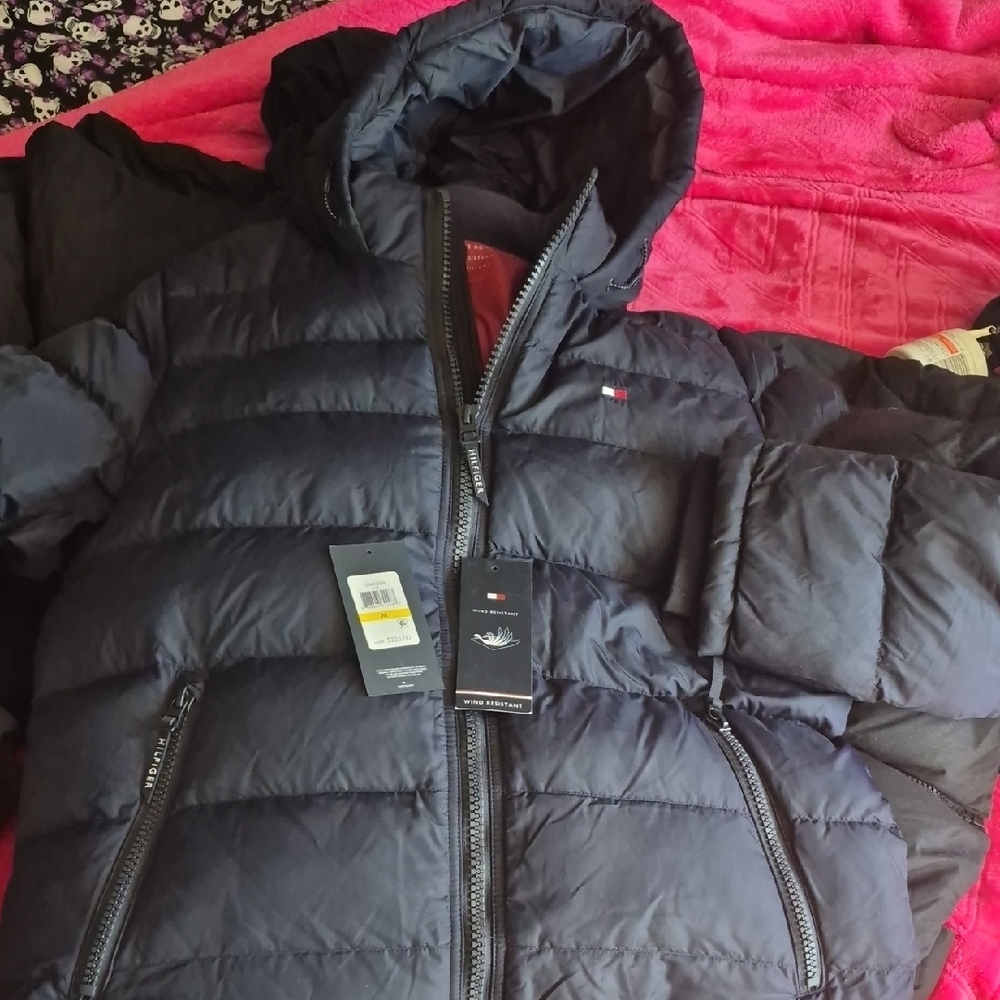 NWT Tommy Hilfiger Dark Blue Wind Resistant Quilted Jacket